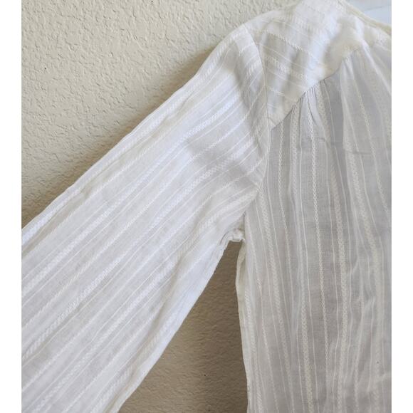 Merona White 3/4 Sleeves Swim Cover Up Large Tassel Tie Front Lightweight Soft - Picture 2 of 3